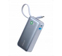 Anker Nano Power Bank (10,000mAh, 30W, Built-In USB-C Cable, Blue)