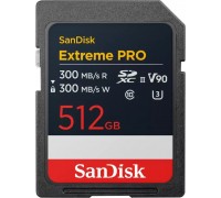 SanDisk Extreme PRO 512GB SDXC Memory Card, R 300MB/s W 300MB/s, 8K, V90, UHS-II
