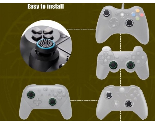 Gripy Nakładki for pada PS3 PS4 PS5 Xbox Gumki Analog Blue, Green 4x