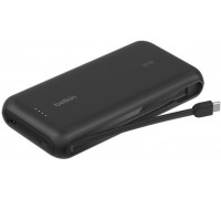 RivaCase 20 000 mAh, 30W, wbudowany kabel USB-C, USB-C, USB-A, Black (BPB024HQBK)