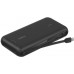 RivaCase 20 000 mAh, 30W, wbudowany kabel USB-C, USB-C, USB-A, Black (BPB024HQBK)