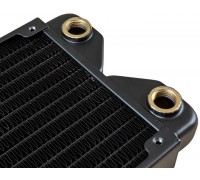 Phobya R27-S480 Radiator, 480 mm Radiator, 18 FPI, Kupferlamellen, 2x G1/4-Zoll-Anschlüsse – schwarz