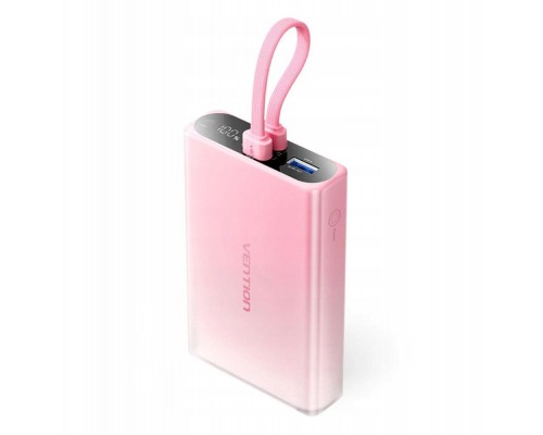 Vention 10000 mAh USB-C + Lightning + USB-A 22.5W  wyświetlaczem LED Pink