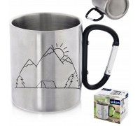 Mug Turystyczny  Stalowy z Karabińczykiem Prezent ORION 350 ml