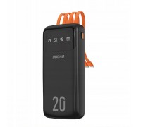 Dudao pojemny powerbank z 3 wbudowanymi kablami 20000mAh USB Typ C + micro USB + Lightning black (Dudao K6Pro+)