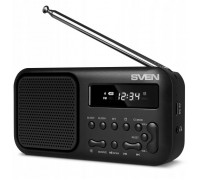 Sven SRP-50, black (3W, Bluetooth, FM, USB-C, wyjście słuchawkowe, bateria 800 mAh)