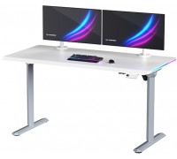 Gaming galds Ultradesk Gaming galds dla gracza QUEST, 140x70cm, 72-120cm, szary-biały