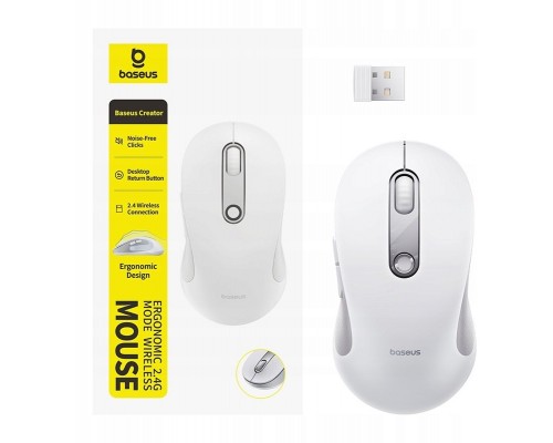 Baseus F02 USB 2.4GHz - biała