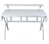 Gaming galds gamingowe z półką, Cobra CRF4011RGB White, LED RGB, 120 cm