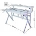 Gaming galds gamingowe z półką, Cobra CRF4011RGB White, LED RGB, 120 cm
