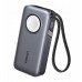 10000mAh UGREEN PB527 30W wbudowany kabel USB-C ora ładowarka magnetyczna do Apple Watch (Grey)