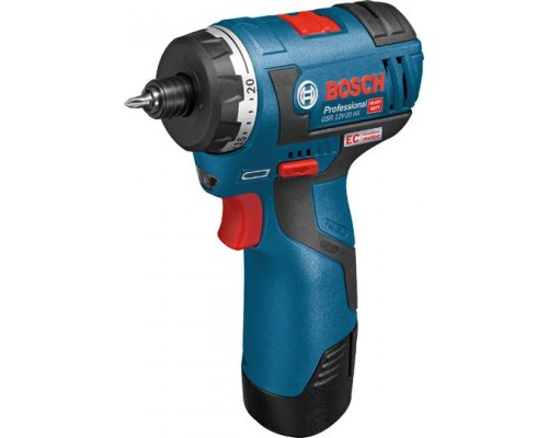 Bosch cordless drill GSR 12V-20 Professional HX, 12V (blue / black, L-BOXX, 2x Li-ion battery pack 3.0Ah) - 9WBAEHP5