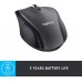 Logitech Logitech M705 Marathon, połączenie 2,4 GHz przez odbiornik USB Unifying, czujnik laserowy 1000 DPI, 3-letnia żywotność baterii, 7 przycisków, PC / Mac - czarny