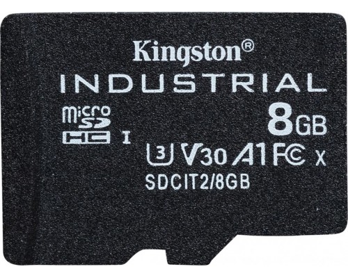 SD  Kingston Industrial MicroSDHC 8 GB Class 10 UHS-I/U3 A1 V30 (SDCIT2/8GBSP)