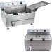 Royal Catering 1126 SMAŻALNIK DO PĄCZKÓW FRYTEK RYB Z PÓŁKĄ DWA KOSZE 24L 1126