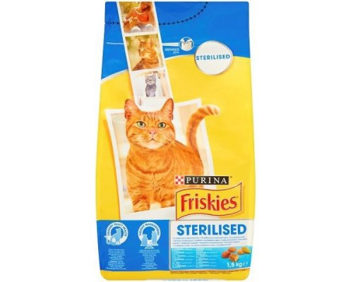 Purina FOOD DLA CATÓW FRISKIES SK STERILE - ŁOSOŚ, WARZYWA 1,5KG
