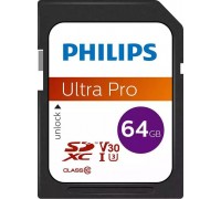 SD  Philips Ultra Pro SDXC 64 GB Class 10 UHS-I/U3 V30 (FM64SD65B/00)