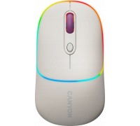 Canyon CANYON MW-22, 2 in 1 Wireless optical mouse with 4 buttons,Silent switch for right/left keys,DPI 800/1200/1600, 2 mode(BT/ 2.4GHz), 650mAh Li-poly battery,RGB backlight,Rice, cable length 0.8m, 110*62*34.2mm, 0.085kg