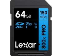 SD  Lexar 800X Pro SDXC 64 GB Class 10 UHS-I/U3 V30 (LSD0800P064G-BNNNG)