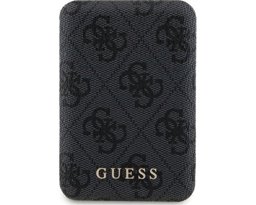 Guess Guess 4G Leather Metal Logo MagSafe - Power Bank Induction 5000 mAh 15W MagSafe (Black)
