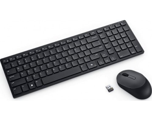 Dell Dell | Silent Keyboard and Mouse | KM555 | Keyboard and Mouse Set | Wireless | Ukrainian (QWERTY) | Black | 2.4 GHz, Bluetooth 5.1 | Wireless connection