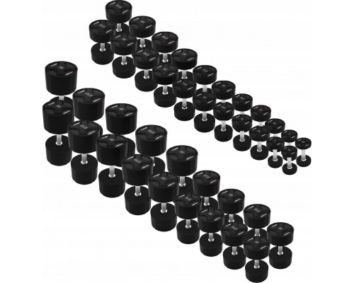 HMS Dumbbells HPC Set poliuretanowe 40 x Various types of loads included (2.5 - 50 kg)