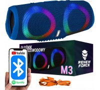 GŁOŚNIK BEZPRZEWODOWY BLUETOOTH RGB M3 NIEBIESKI