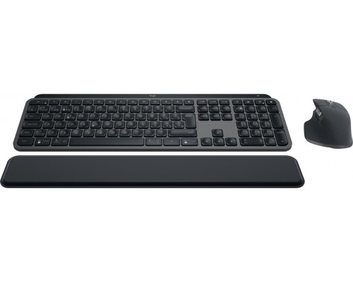 Logitech MX Keys S Combo klawiatura Dołączona myszka Biuro RF Wireless + Bluetooth QWERTZ Swiss Grafitowy