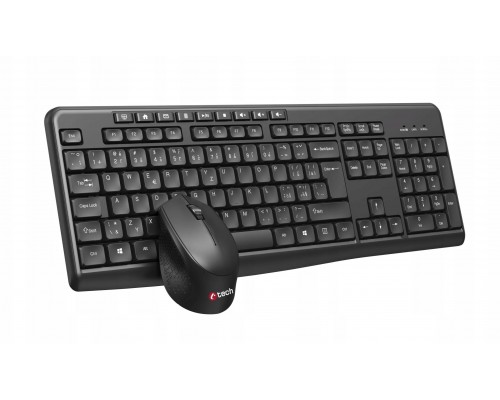 C-Tech C-TECH klawiatura z myszą WLKMC-04 Bezprzewodowy zestaw 2.4GHz CZ czarny