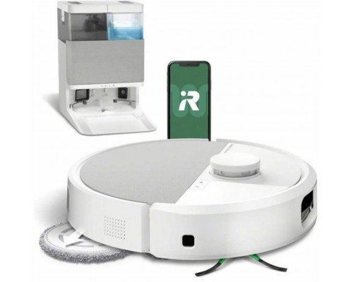 iRobot Roomba Plus 505 Combo Robot + AutoWash Up tock, Bagless, White, Round, 3 wheel(s), Charging, Purification, Roller brush & Side brush