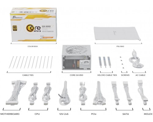 SeaSonic Core GX White ATX 3 850W (SRP-CGX851-A5A32SF-W)