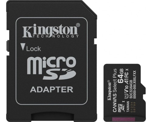 SD  Kingston Canvas Select Plus MicroSDXC 64 GB UHS-I/U1 A1 V10 (SDCS3/64GB)