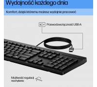 HP 125 G2 - - 100% - full size - USB - QWERTZ - niemiecki - czarny