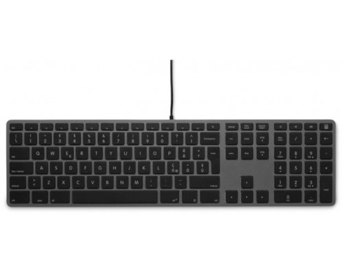 USB numeric Windows Keyboard KB-3421, 110 keys, 2x USB, aluminum, Windows OS, space gray - Italian