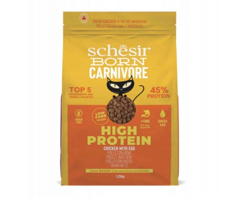 Born Carnivore, karma sucha, dla kot�w doros�ych, chicken z jajkiem, 1,25 g, worek