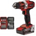 Akku-Bohrschrauber TE-CD 18/40 Li, 18 Volt(rot/schwarz, 1x Li-Ion-Akku 2,5Ah, mit Bit-Set 34-teilig)