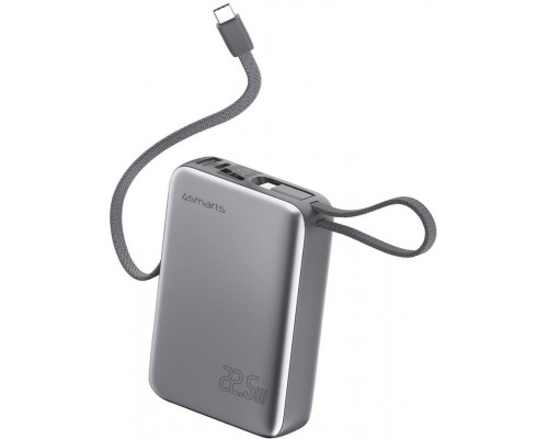 4smarts Pocket Dual Cord 20000mAh 22.5W With built-in cable USB-C 15cm Grey