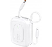 Dudao K32 10000 mAh with a built-in kablem USB-C/Lightning - biały