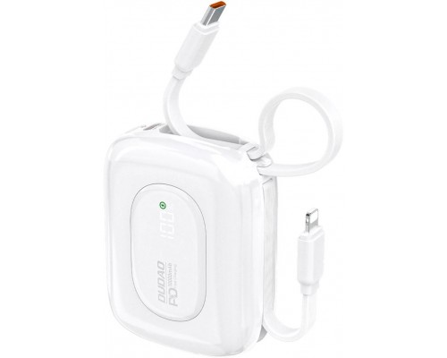 Dudao K32 10000 mAh with a built-in kablem USB-C/Lightning - biały
