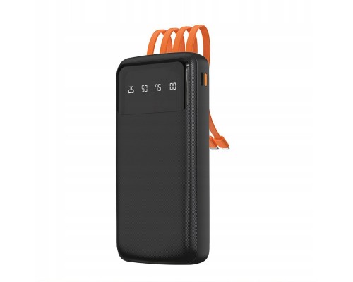 Dudao K6Pro uniwersalny powerbank 10000mAh with cable USB, USB Typ C, Lightning black (K6Pro-black)