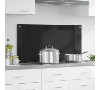 vidaXL Przód kuchenny Czarny 100 x 50 x 0.8 cm szkło hartowane