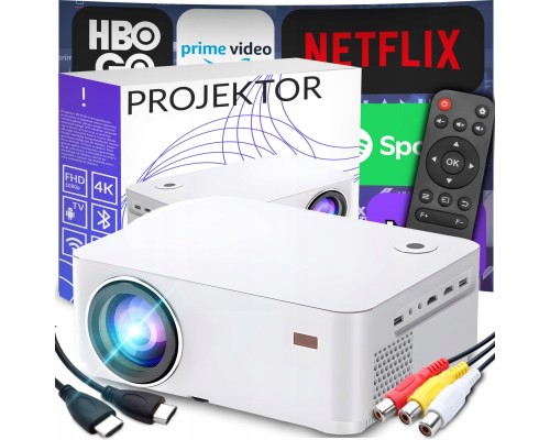 Retoo RZUTNIK SMART TV PROJEKTOR WIFI FULL HD 4K 9000lm LED LCD BLUETOOTH ANDROID