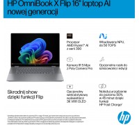 Laptop HP OmniBook X Flip 2-in-1 NG AI 16-ar0219nw - Ryzen AI 5 340 | 16"-2K-OLED-Touch | 16GB | 1TB | Win11Home | Meteor silver