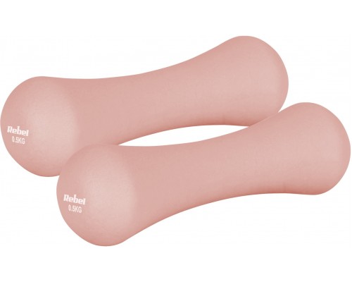 Hantelki cast iron neoprene 2x0.5kg, REBEL ACTIVE