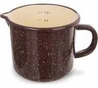 Orion KUBEK EMALIOWANY Z MIARKĄ 1.2L 12cm BRĄZOWY RETRO ORION 113164