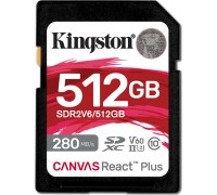 SD  Kingston Canvas React Plus SDXC 512 GB Class 10 UHS-II/U3 V60 (SDR2V6/512GB)