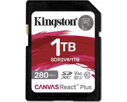 SD  Kingston Canvas React Plus SDXC 1 TB Class 10 UHS-II/U3 V60 (SDR2V6/1TB)