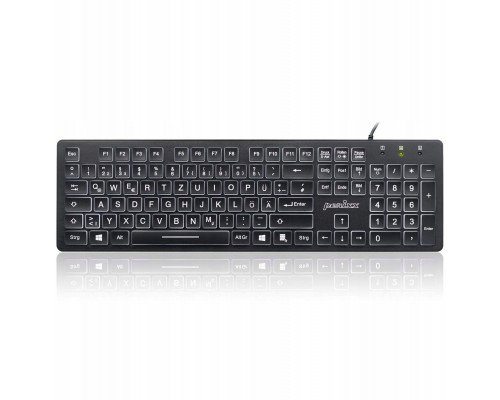 Perixx PERIBOARD-317, DE, illuminated keyboard, USB wired, large block letters, black (układ niemiecki)