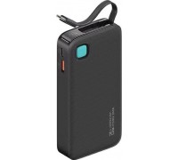 Usams USAMS With retractable cable USB-C Retractable 10000 mAh PD 20W Fast Charge XY Series Black/black 10KCD22401(US-CD224)