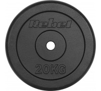 Rebel Čuguna slodze 20kg, caurums 31mm, klasiskais disks, REBEL ACTIVE